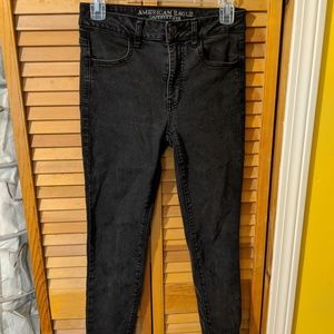 american eagle hi rise jeggings black